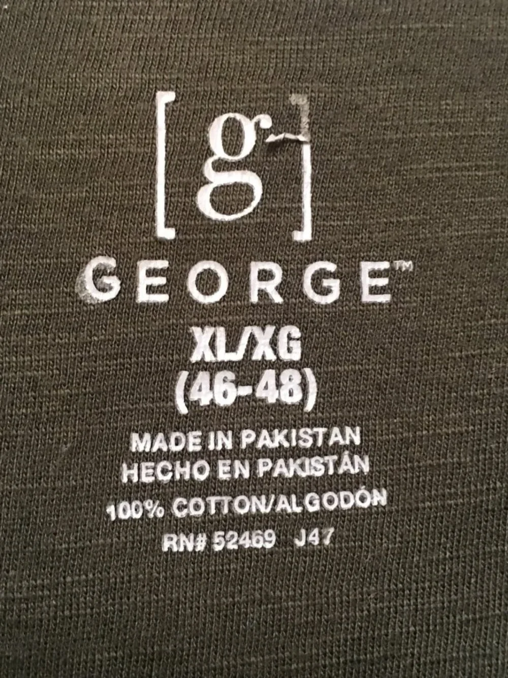 George Men XL 46-48 Sweatshirt Green Camouflage Crewneck Casual Outdoor Cotton‎